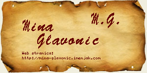 Mina Glavonić vizit kartica
